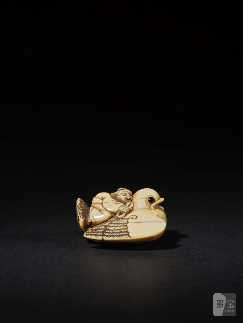 象牙彫根付 舌切雀 銘「秀正」 19世紀前期 | NETSUKE EN IVOIRE REPRÉSENTANT LA LÉGENDE DE SHITA-KIRI SUZUME - 图5